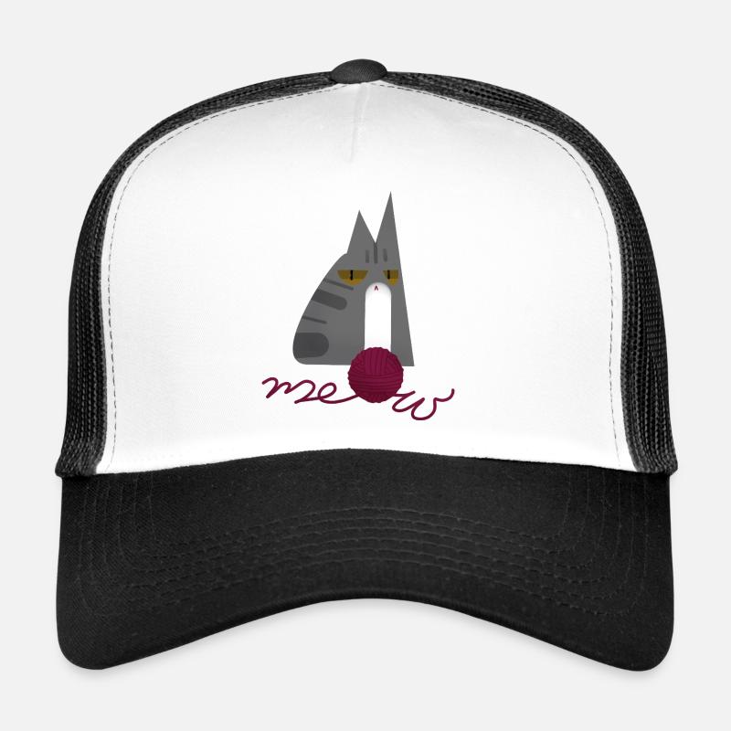 Kätzchen (grau) - Trucker Cap - Weiß/Schwarz