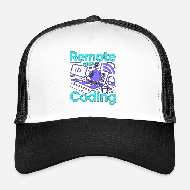 Remote Developer Remote And Coding Web Programmer Trucker Cap
