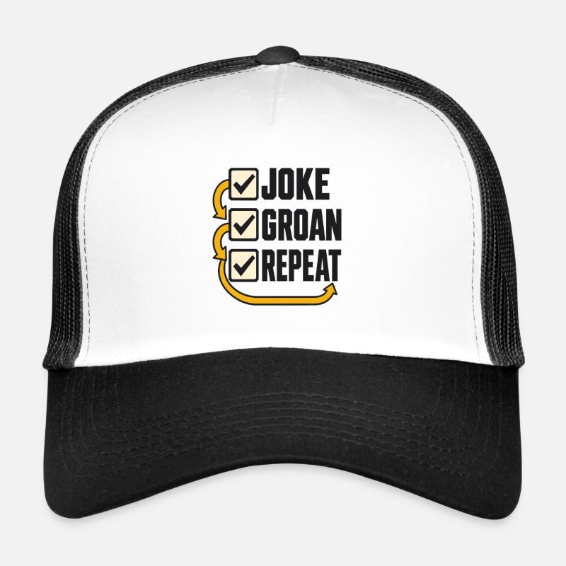 Checklist Joke Groan Repeat Trucker Cap