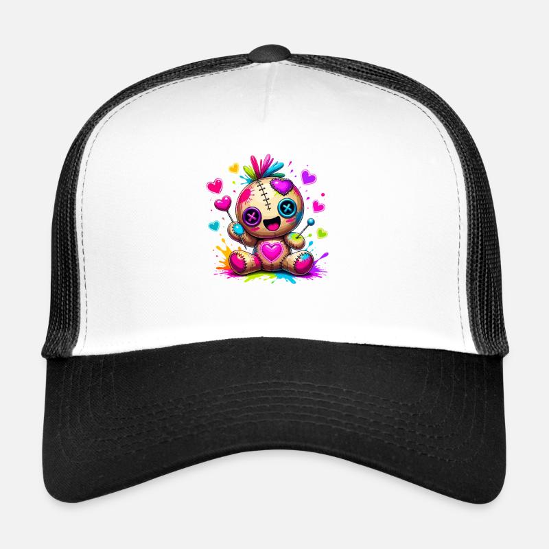 Jouet en peluche patchwork avec des cœurs néon Casquette trucker 