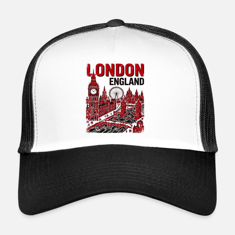 La silhouette de Londres en Angleterre avec ses monuments célèbres Casquette trucker 