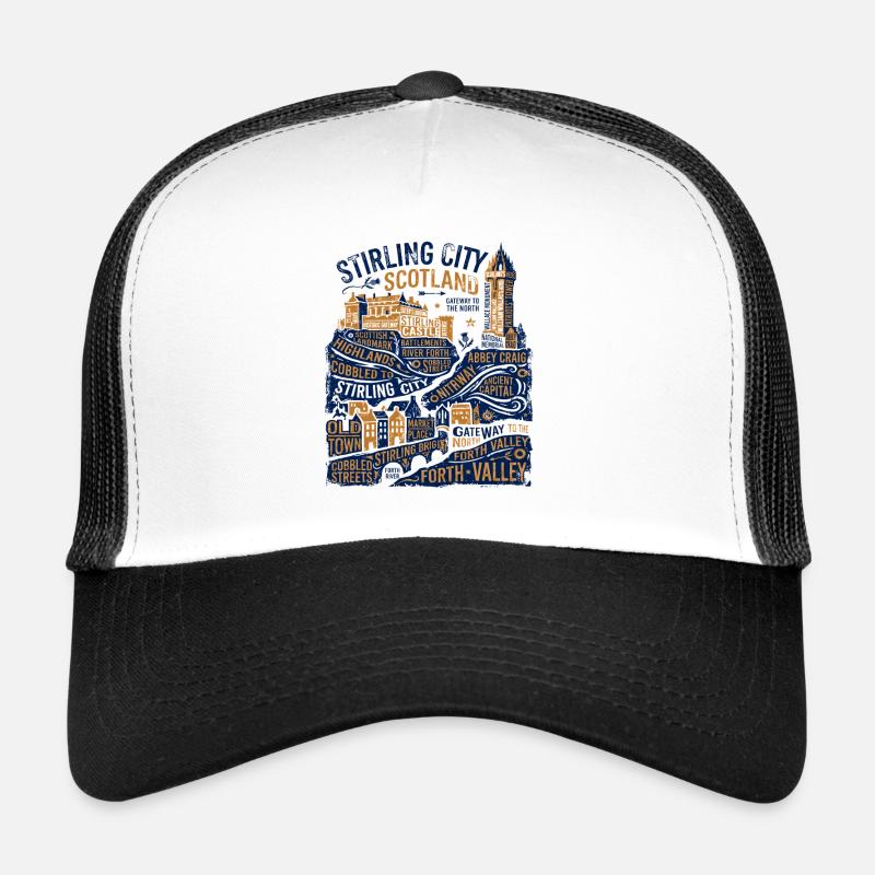 Skyline de Stirling, Écosse, et monuments locaux Casquette trucker 