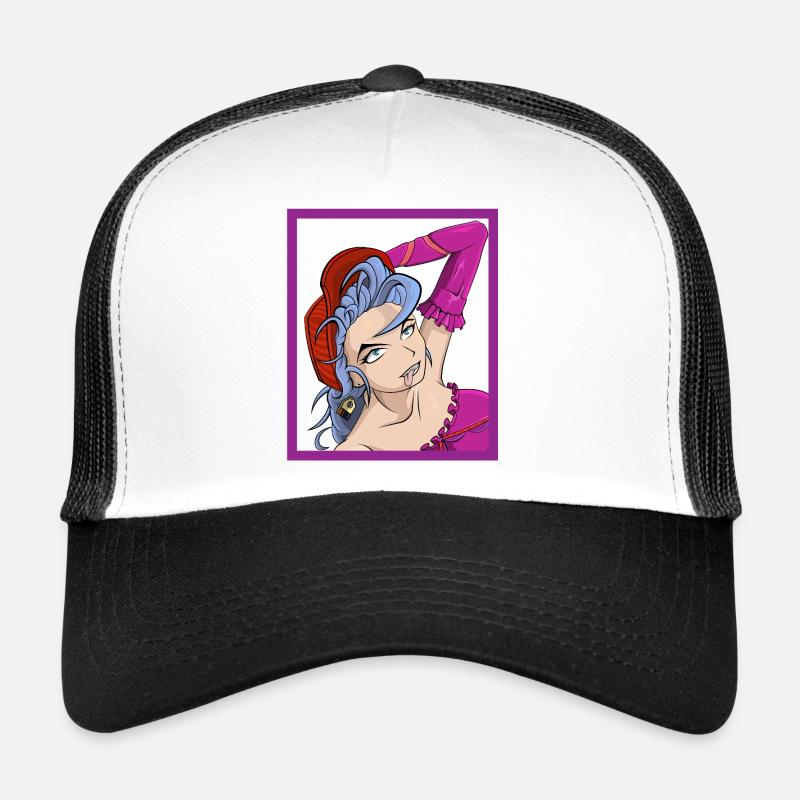 Diva punk néon aux cheveux bleus Casquette trucker 