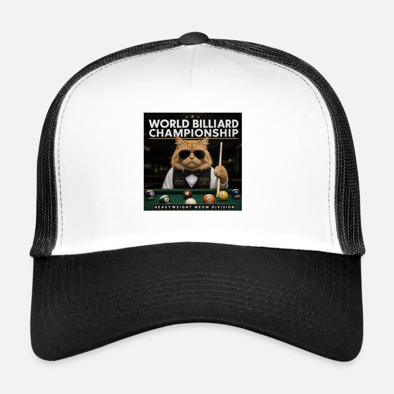 Chat jouant au billard dans le salon Cool Drôle Casquette trucker 