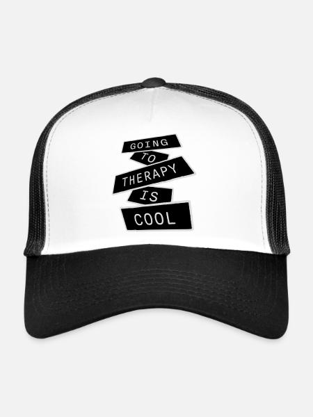 Going To Therapy Is Cool Funny Mentally Healthy - Trucker Cap - white/black - Front