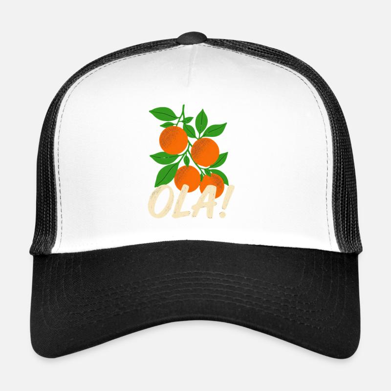 Salutations de Noël des plantes d’orange rétro d’Olá Casquette trucker 