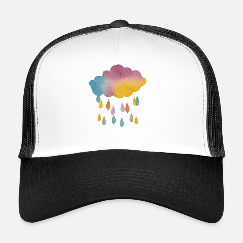 Rain Cloud Watercolor Gradient – Atmospheric Des Trucker Cap