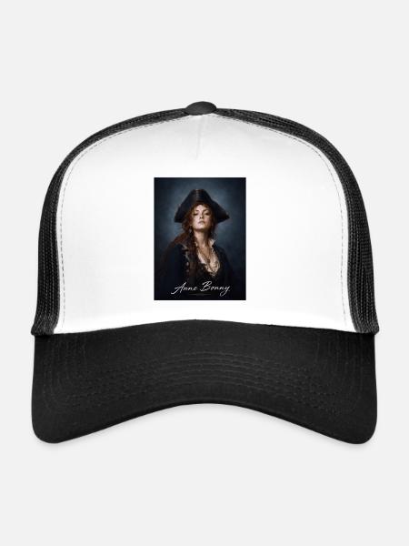 Anne Bonny Pirate Portrait - Trucker Cap - white/black - Front