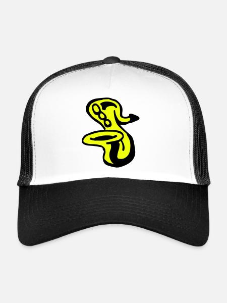 Saxophone - Casquette trucker  - blanc/noir - Devant