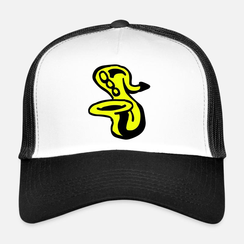 Saxophon - Trucker Cap - Weiß/Schwarz