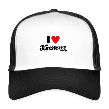 Kassierer Kassiererin Verkäufer Verkäuferin Kasse - Trucker Cap - Weiß/Schwarz - Vorne