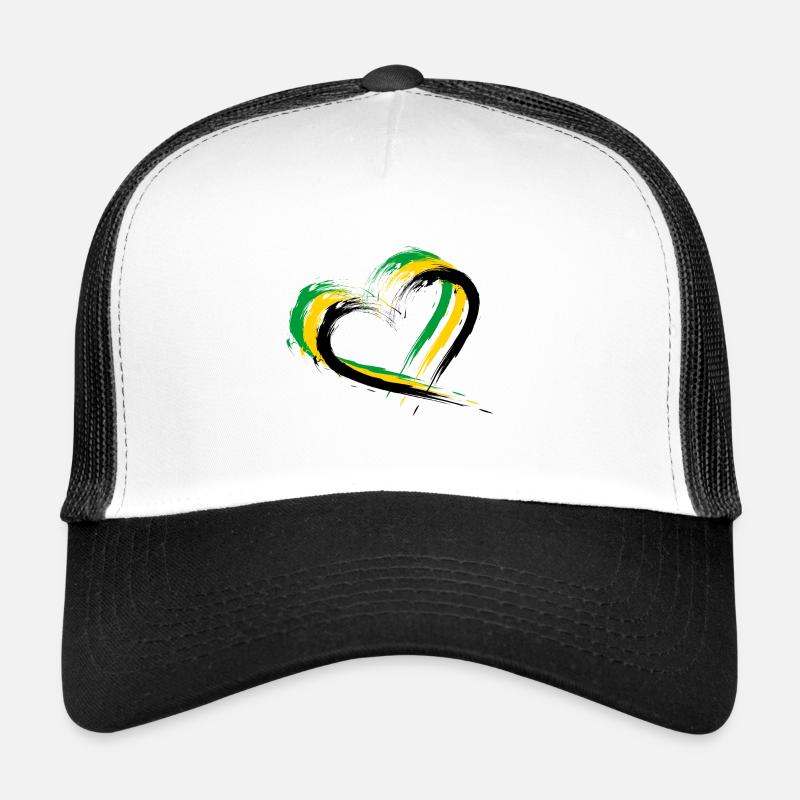Drapeau de brosse de coeur de la Jamaïque Casquette trucker 