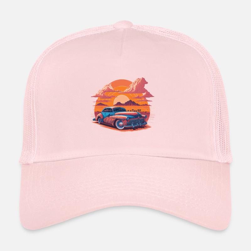Coucher de soleil vibrant dans le désert Casquette trucker 