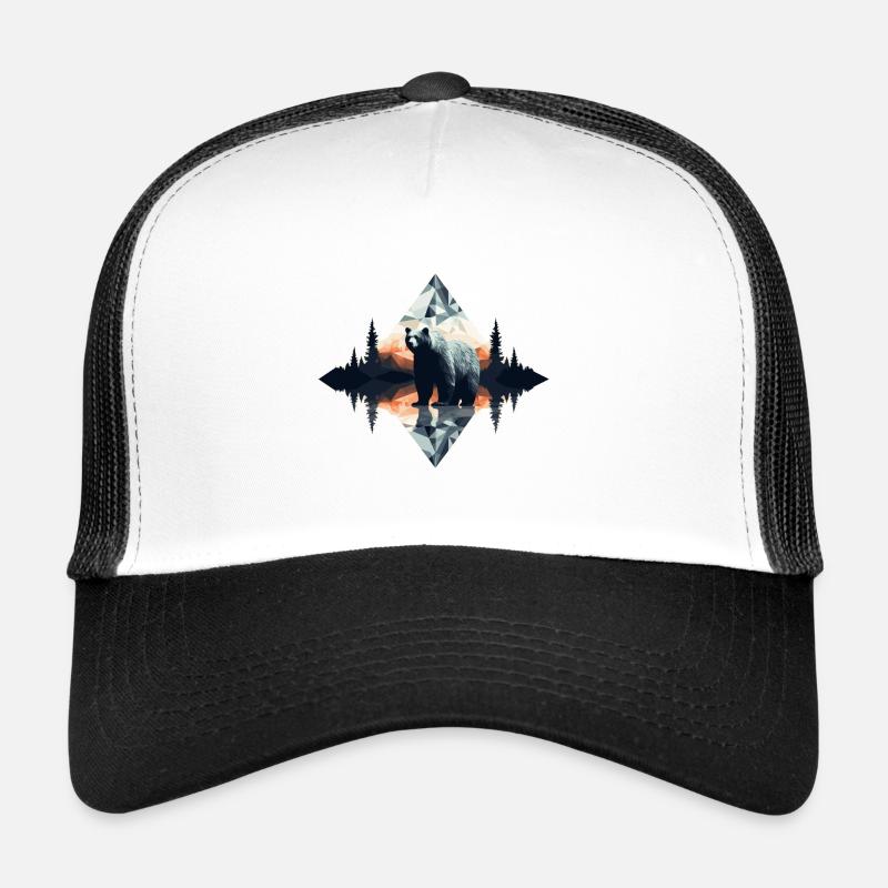 Ours abstrait dans les montagnes Casquette trucker 