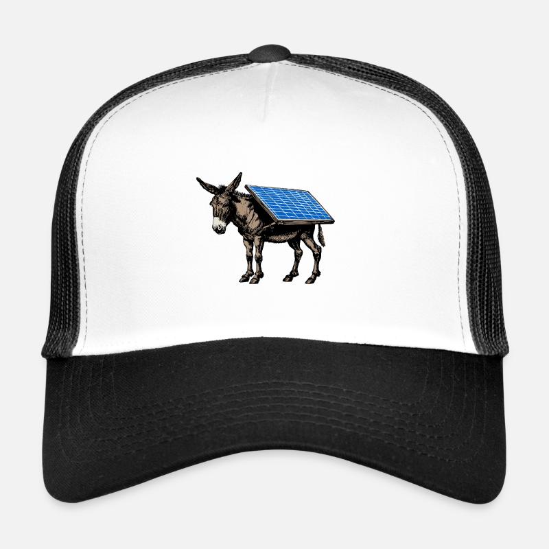 Solar - Donkey - Pack Animal, Pack Donkey, Solar Panel Trucker Cap