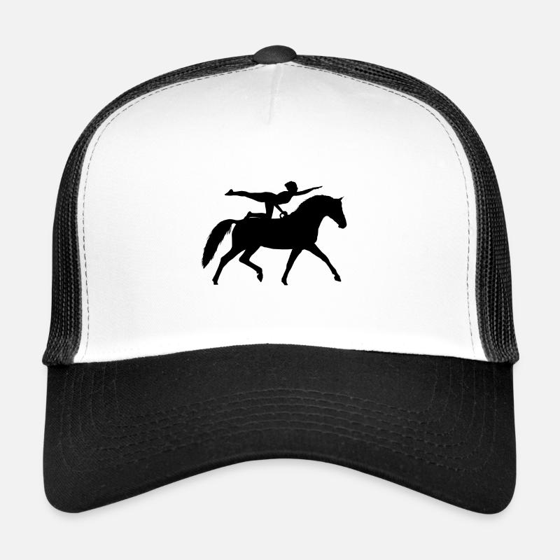 Voltigier Chevaux Équestres Voltige - Casquette trucker - blanc/noir