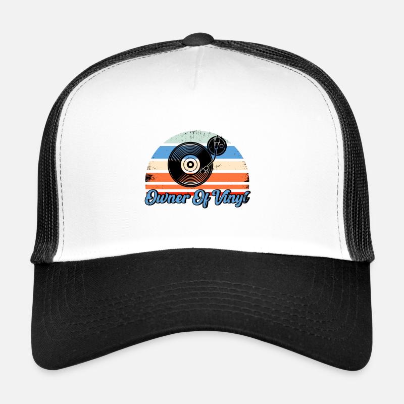 Vinyl Record Collection Record Gift - Trucker Cap - white/black