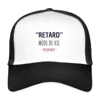 Delayed laid-back lifestyle - Trucker Cap - white/black - Front