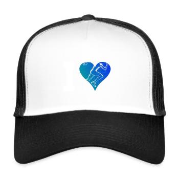 Course à pied, jogging, course à pied, course de fond - Casquette trucker  - blanc/noir - Devant