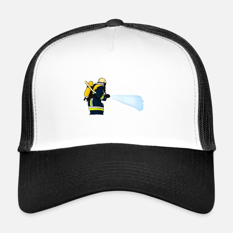 Feuerwehrmann mit schlauch - Trucker Cap - Weiß/Schwarz