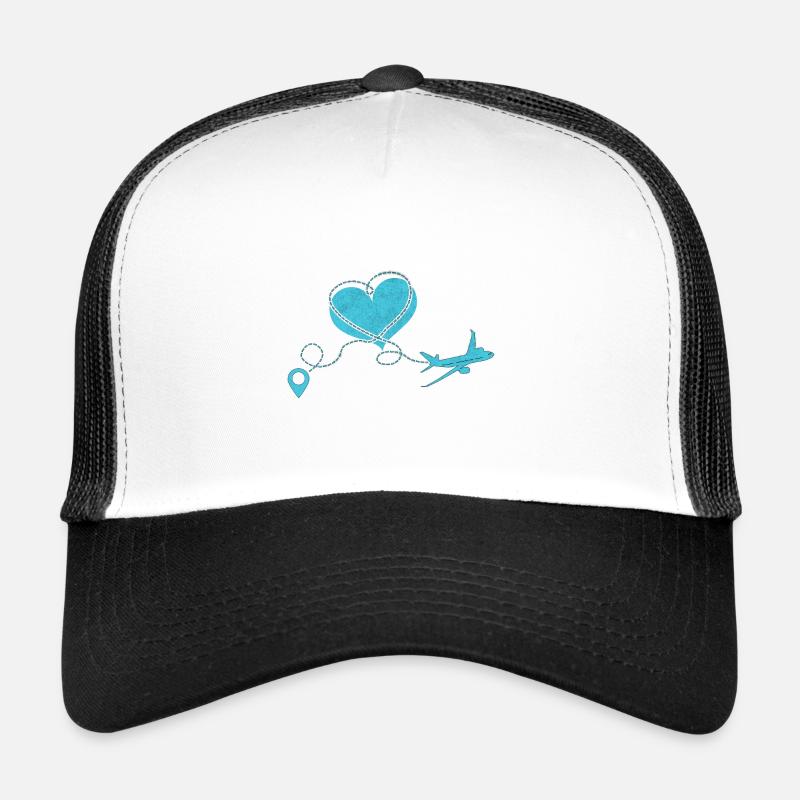 Flugzeug Pilot Fliegen Herz Reiseziel I Geschenk Trucker Cap