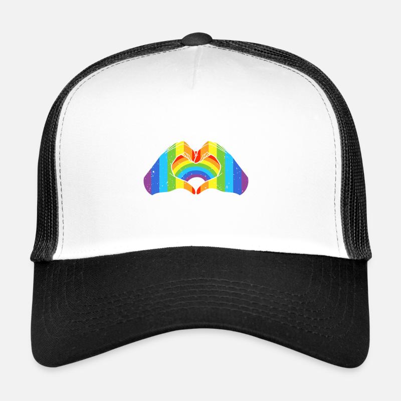 CSD LGBT Hände formen Regenbogen Herz Pride Trucker Cap