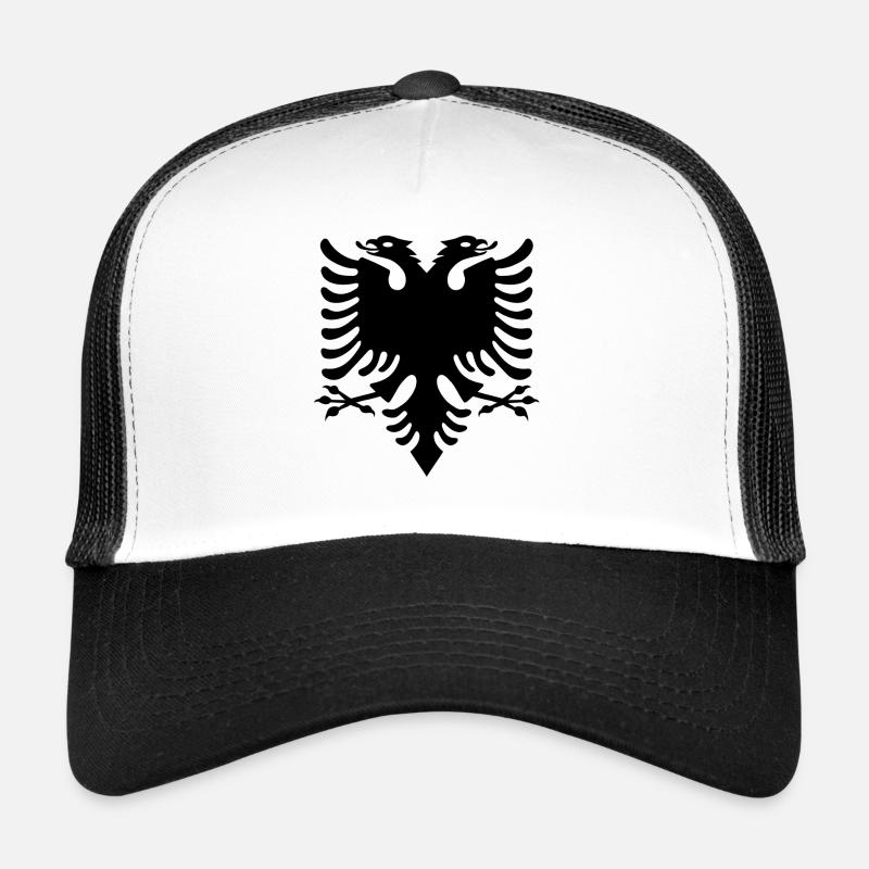 schwarzer albanischer doppelkopfadler Eagle Trucker Cap