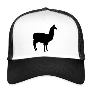 Schwarzes Lama - Trucker Cap - Weiß/Schwarz - Vorne