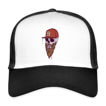 FOREVER BEARDED - Trucker Cap - white/black - Front