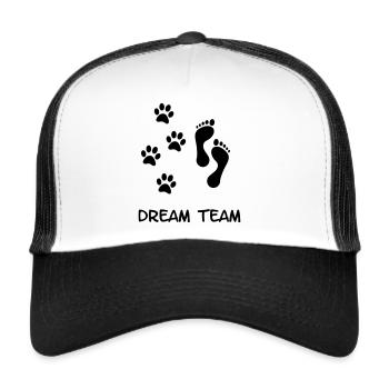 Ton chien et toi l’équipe de rêve. Chien ami - Casquette trucker  - blanc/noir - Devant