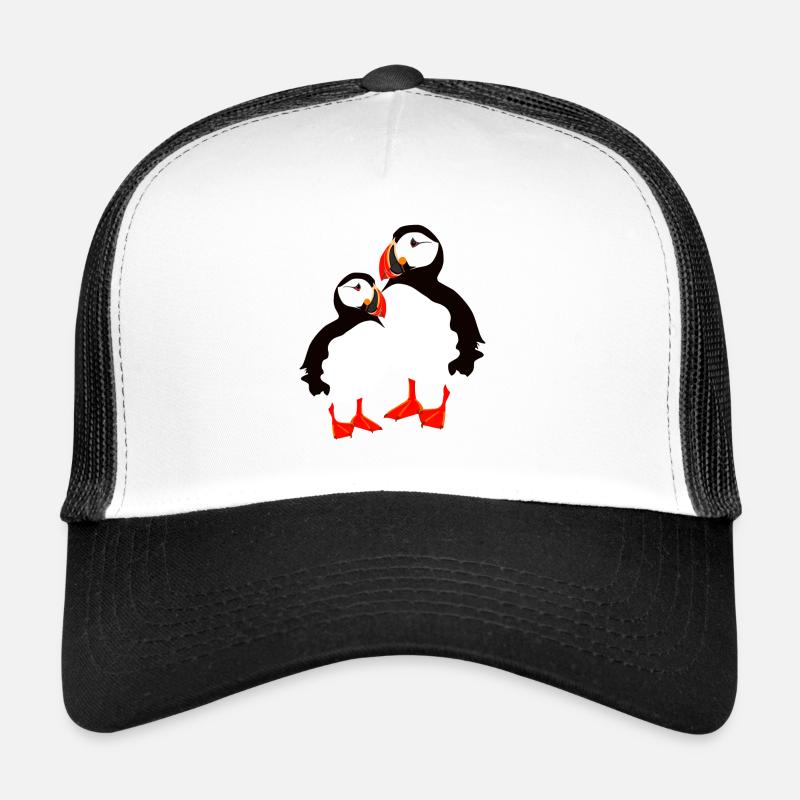 deux macareux - Casquette trucker  - blanc/noir