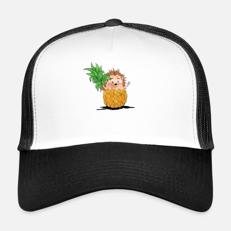 Igel-Ananas - Trucker Cap - Weiß/Schwarz