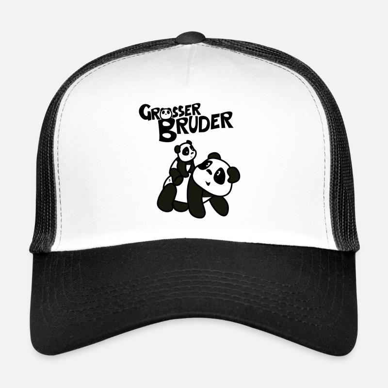 Pandalena Großer Panda Bruder - Trucker Cap - Weiß/Schwarz