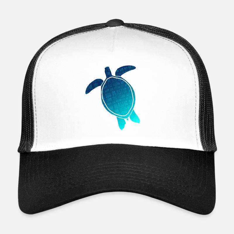 No Plastic Turtle Silhouette - Save the Ocean Trucker Cap
