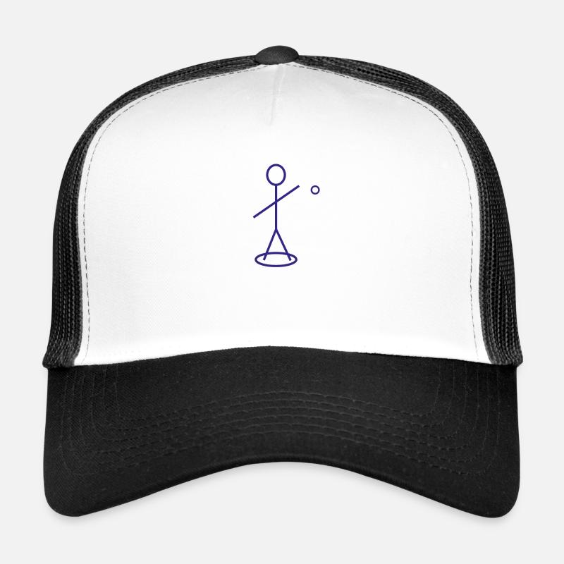 blaue geometrische Petanque - Trucker Cap - Weiß/Schwarz
