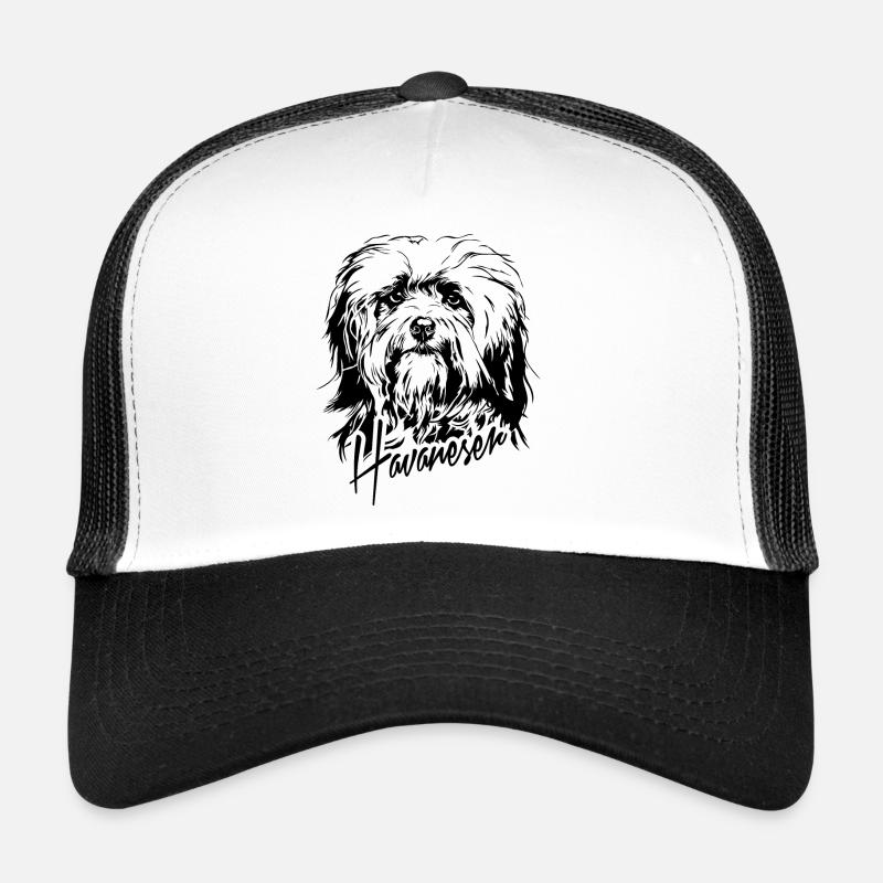 HAVANESER Havanese Hunde Hund Wilsigns - Trucker Cap - Weiß/Schwarz