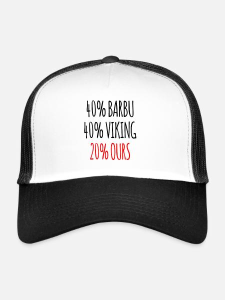 40% Barbu 40% Viking 20% Ours Cadeau Homme - Casquette trucker  - blanc/noir - Devant