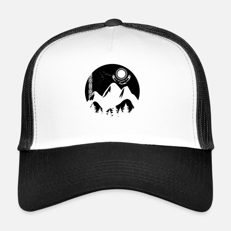 Ornament Flagge Geschenk Kasachstan Republik - Trucker Cap - Weiß/Schwarz