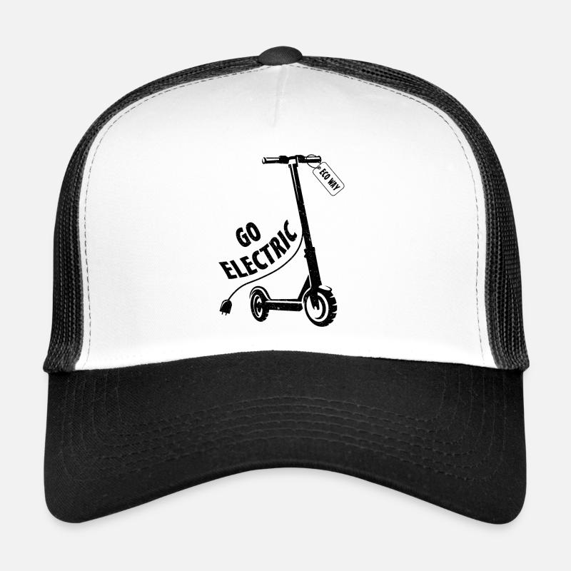 Go electric eco way Scooter Sport Hobby Roller - Trucker Cap - Weiß/Schwarz