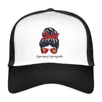 J'peux pas, j'ai guinguette! - Casquette trucker  - blanc/noir - Devant
