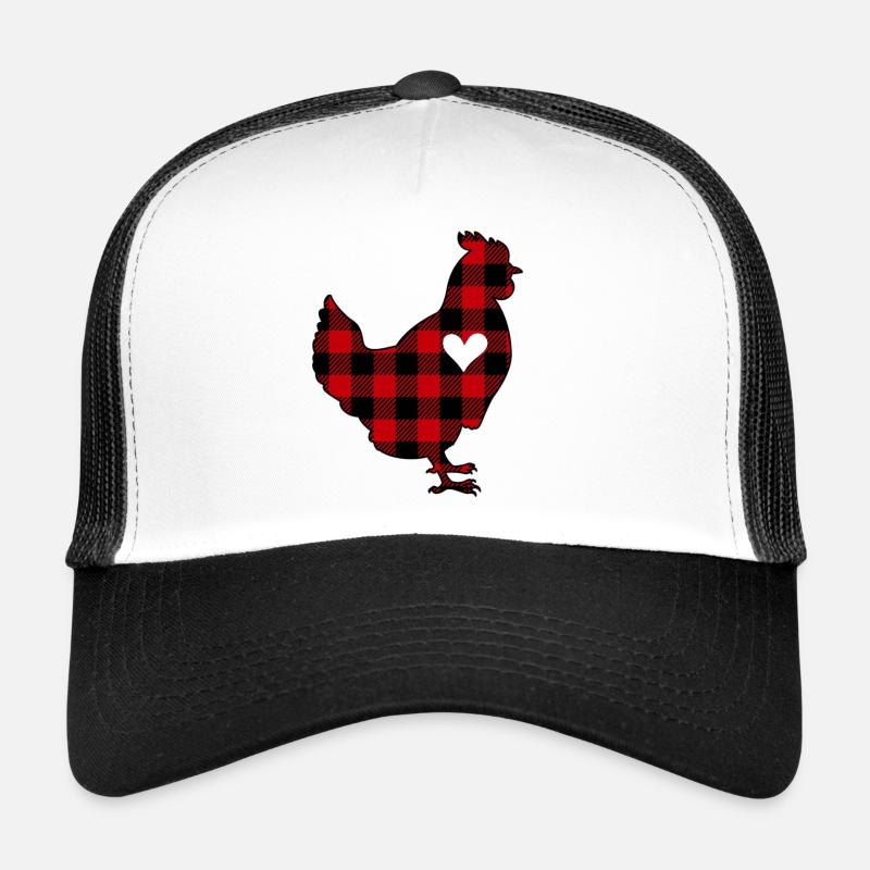 Buffalo Plaid Chicken Trucker Cap