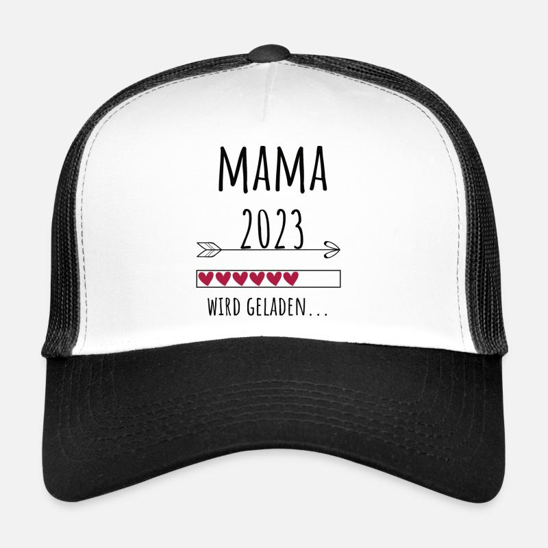 werdende Mama 2023 Schwangerschaft Baby Geschenk - Trucker Cap - Weiß/Schwarz