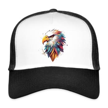 Aigle Coloré Mauvais Œil, Séreux - Casquette trucker  - blanc/noir - Devant