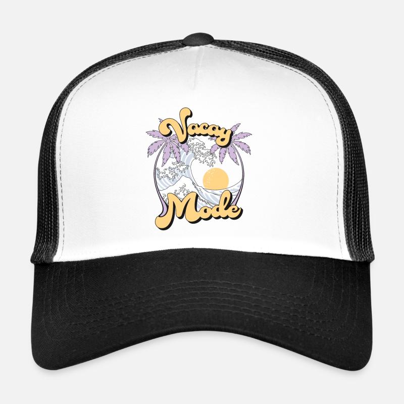 Vacay Mode Vacances d’été Palm Waves Rétro Casquette trucker 