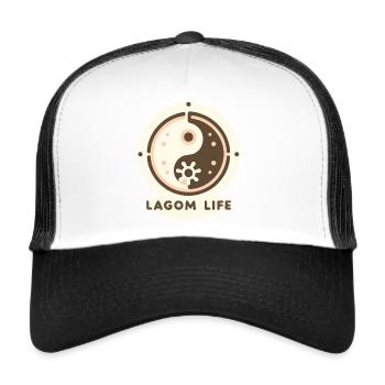 La vie à Lagom - Casquette trucker  - blanc/noir - Devant