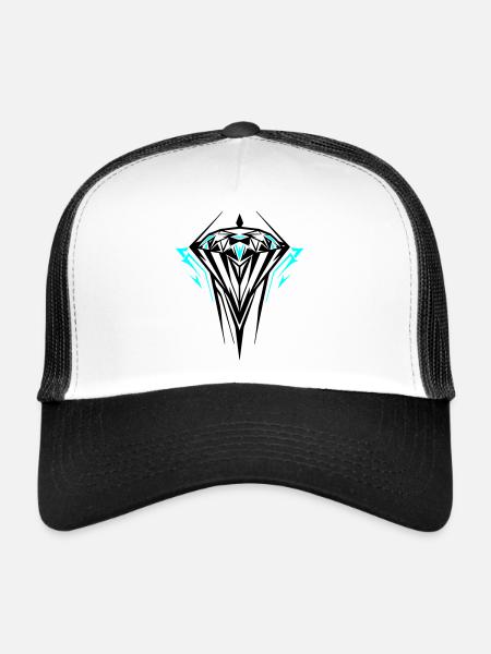 Diamond Jewel Gemstone - Trucker Cap - white/black - Front