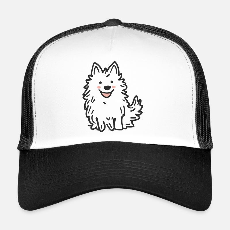 Chien mignon et moelleux - Happy Samoyède Illustration Casquette trucker 