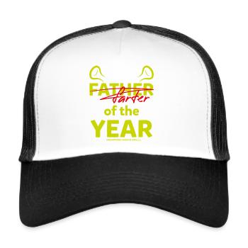 Shrek Design Avec Citation Père De L'Année Drôle - Casquette trucker  - blanc/noir - Devant