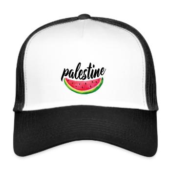 Palestine melon - Trucker Cap - Weiß/Schwarz - Vorne