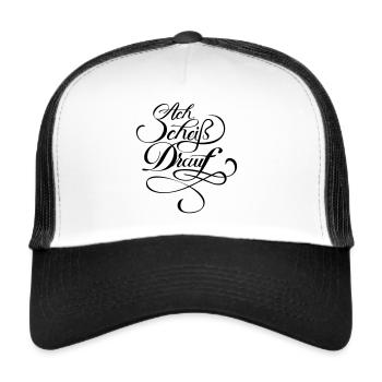 Ach Schei... drauf! - Trucker Cap - Weiß/Schwarz - Vorne